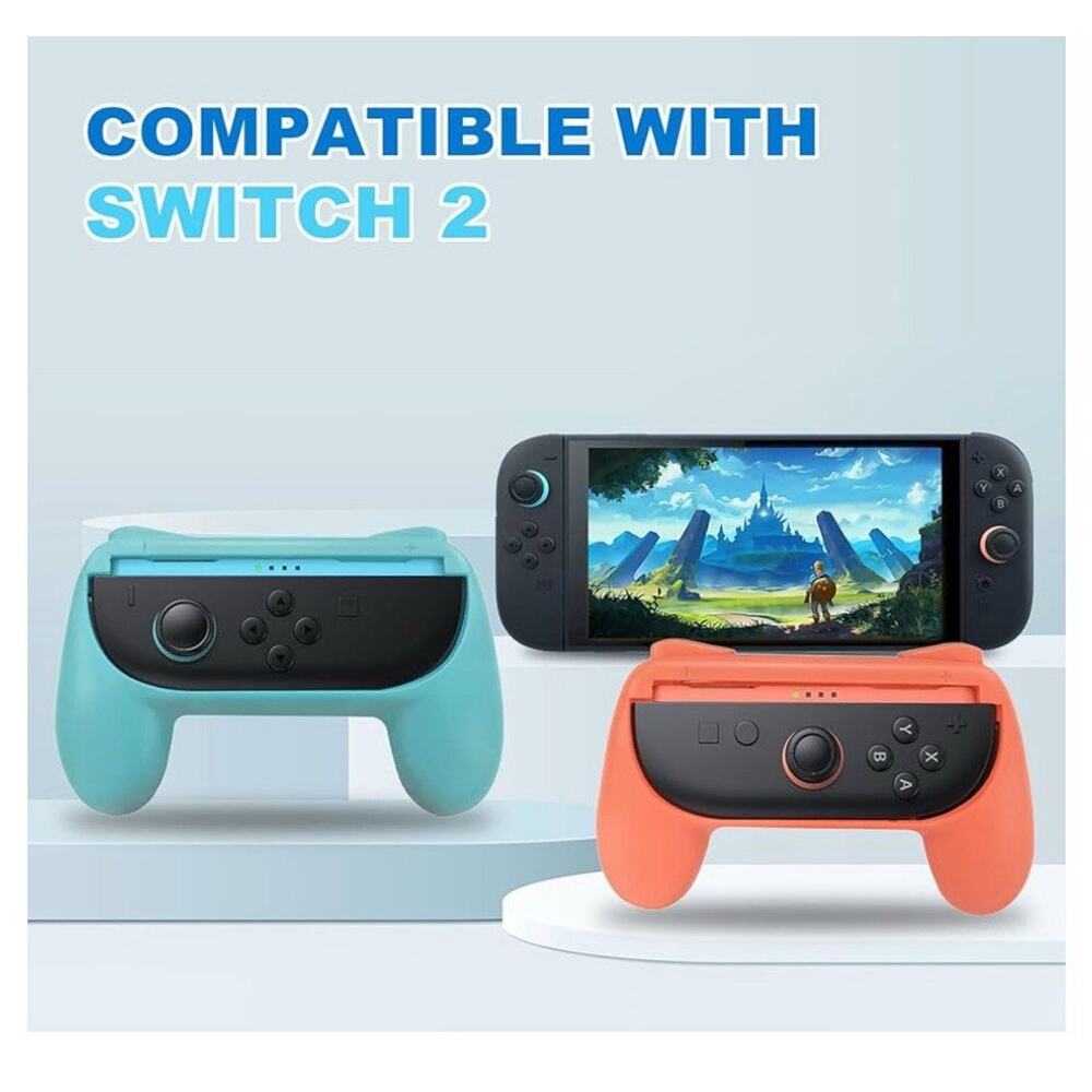 NIB JOY-PAD 2 Grips For Nintendo Switch 2 Controller, Anti-Slip, Blue/Orange